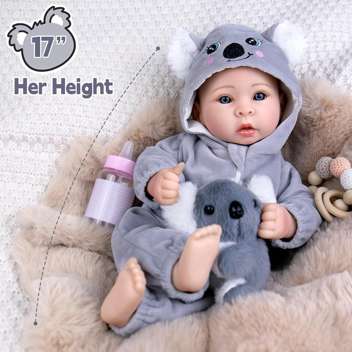 Aori Muñecas de bebé de 17 pulgadas, muñeca de bebé de la vida real...