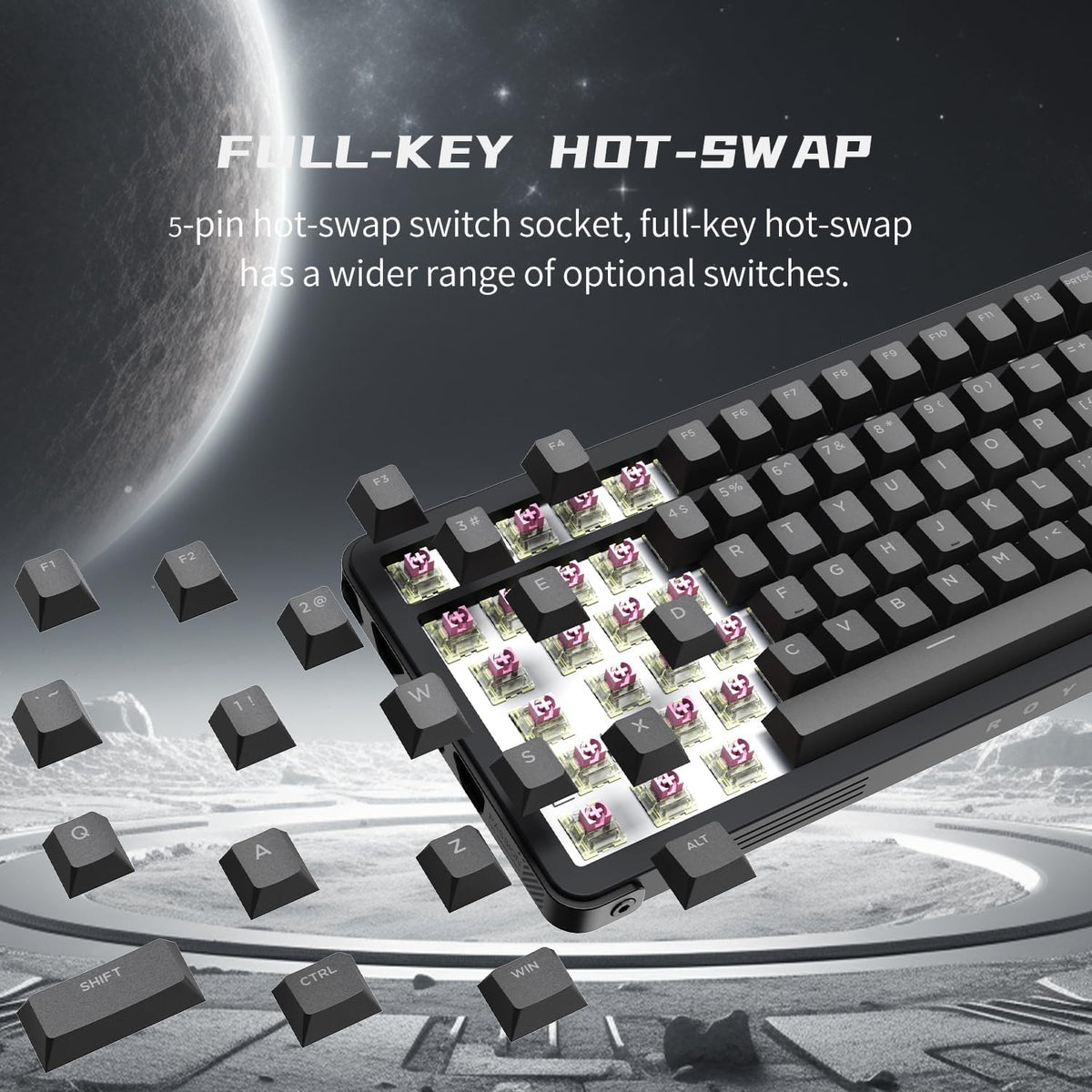 ROYALAXE - Teclado mecánico inalámbrico al 98%