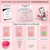 Kit de depilación para mujeres y hombres, GIRLEARLE calentador de c...