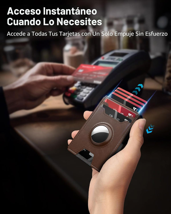 typecase Cartera para Hombre: con bloqueo RFID y clip para dinero,...