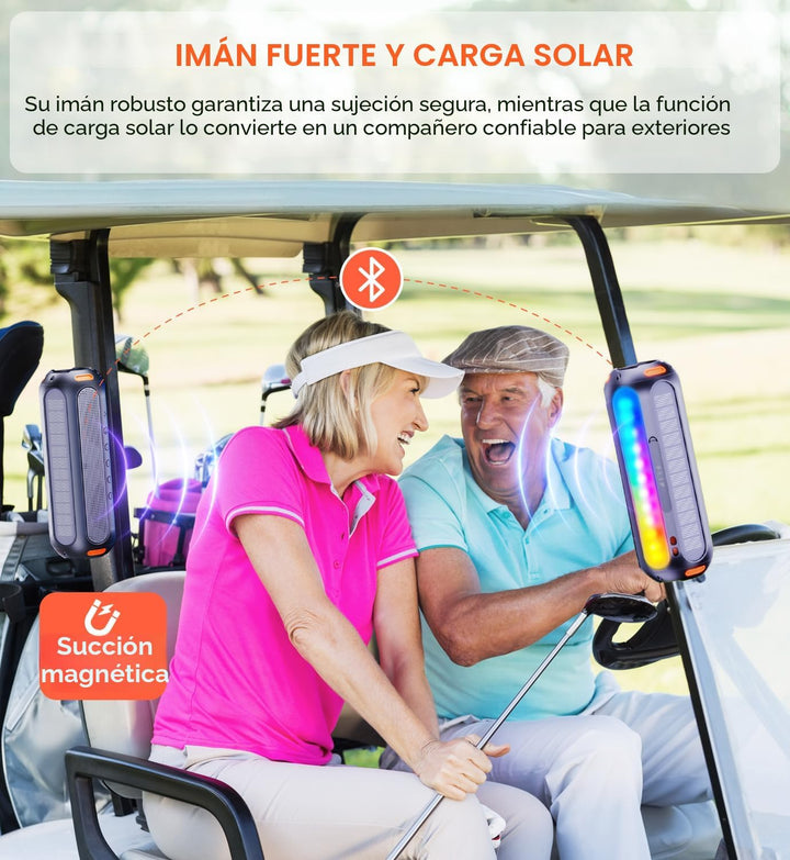 ABFOCE Altavoz Bluetooth magnético, altavoz de golf con carga solar...