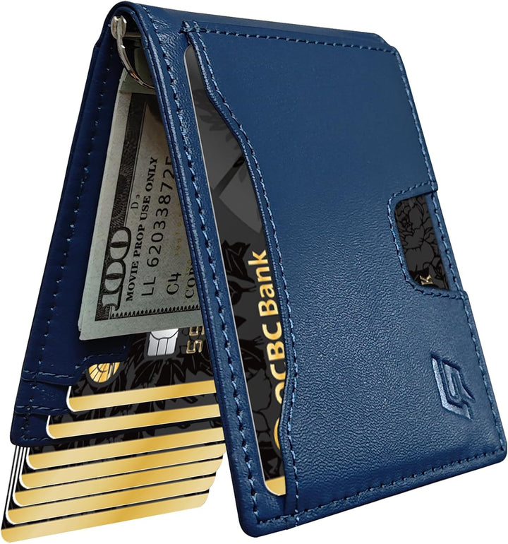 ECOZATU Cartera Minimalista Delgada para Hombres - Cartera con Clip...