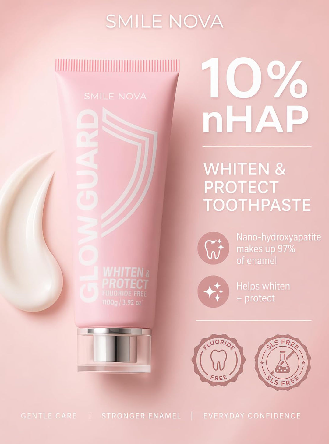 SMILE NOVA Sonic Lux™ Cepillo de dientes eléctrico rosa para adulto...