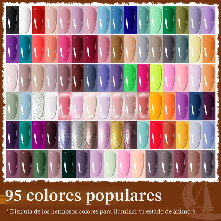 JODSONE - Juego de 100 esmaltes de uñas de gel (5 ml cada uno) con...