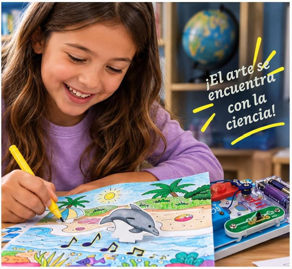 SNAP CIRCUITS Snap & Draw STEM STEAM - Juguete de arte y ciencia para niños
