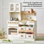 Tiny Land Wooden Play Kitchen para Kids con Toy Storage para Pretend Play