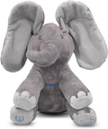 Dimple Emery Peek A Boo Elefante de juguete, elefante interactivo, Elefante gris