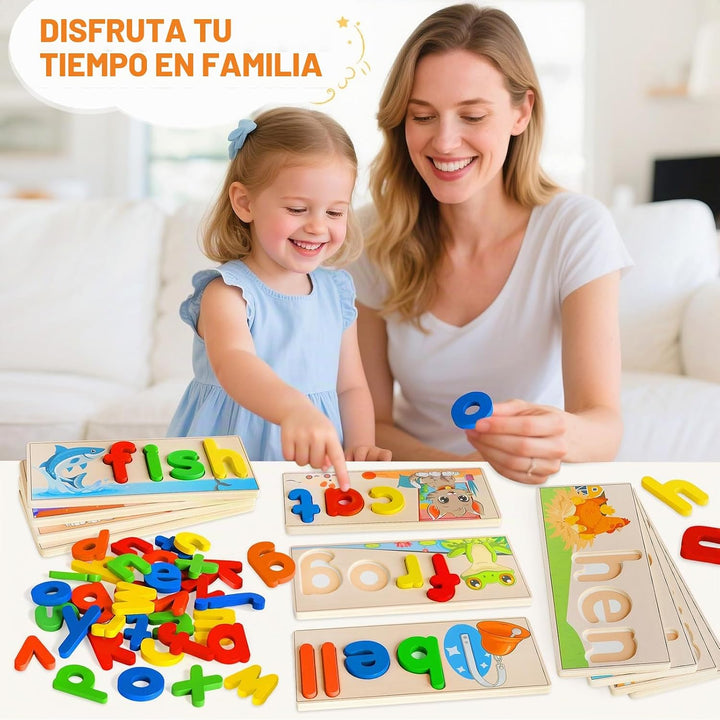 Juguetes de aprendizaje para niños de 3 años, rompecabezas del alfa...