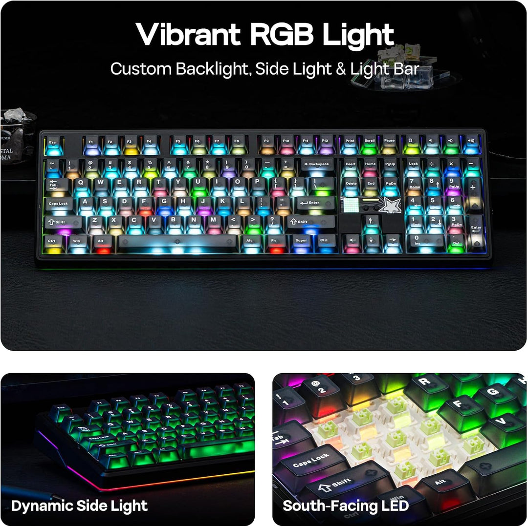 EPOMAKER X Aula F108 PRO V2 Teclado inalámbrico para juegos con bat...