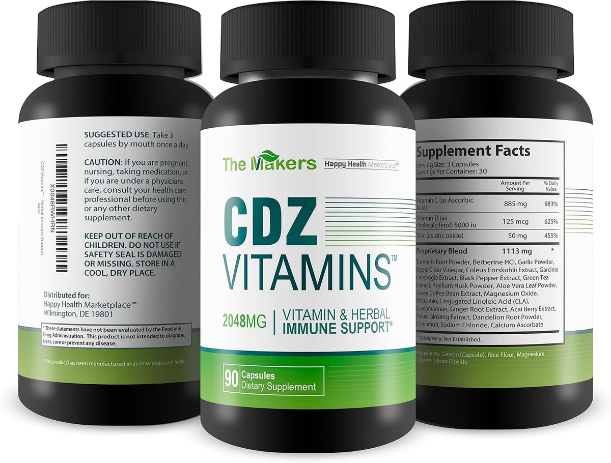 The Makers CDZ Vitaminas – Nuestro mejor suplemento de salud – Vitamina C D Zinc y hierbas