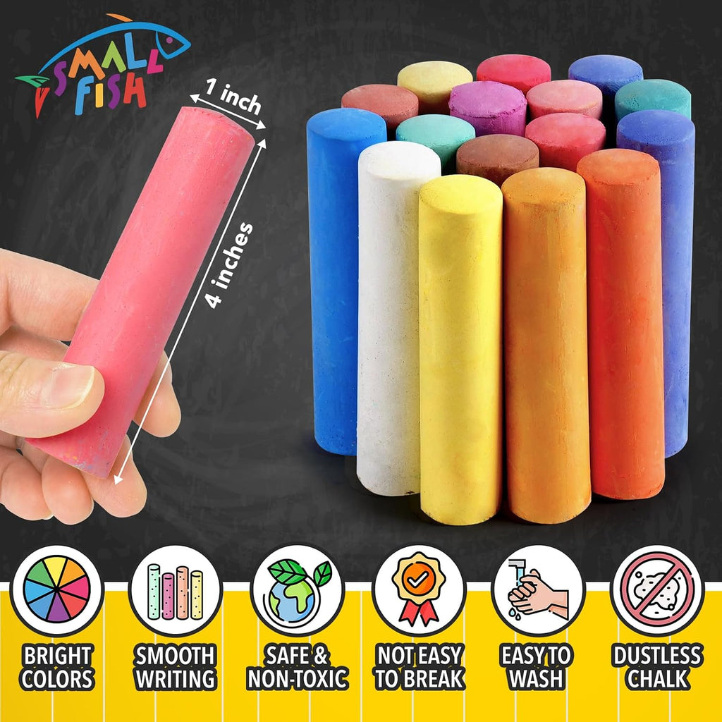 280 tizas para acera en 24 colores: tizas lavables Jumbo para niños