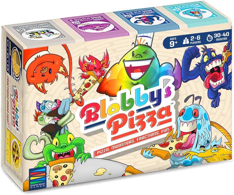 Semper Smart Games Blobby's Pizza Math Card Game: ¡Concurso de comer pizza estratégicamente loco entre lindos monstruos!