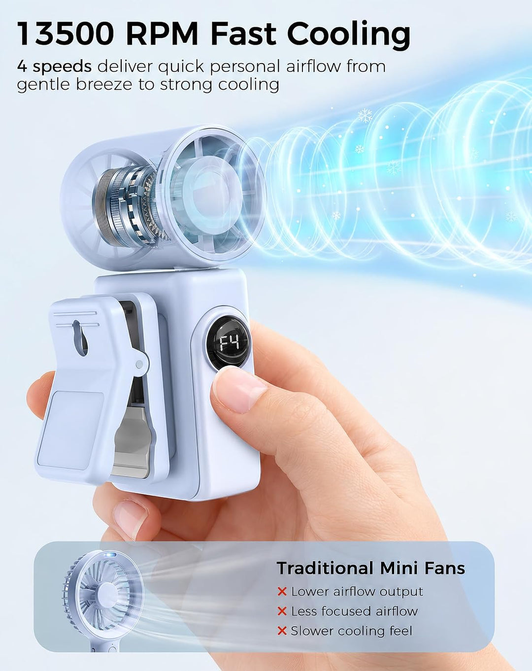Hotsales Ventilador portátil con clip, mini ventilador de mano reca...