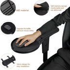 Alfombrilla de mouse ergonómica mejorada para silla, bandeja de mouse ajustable con cojín de muñeca, alfombrilla de mouse para brazo de silla, color negro