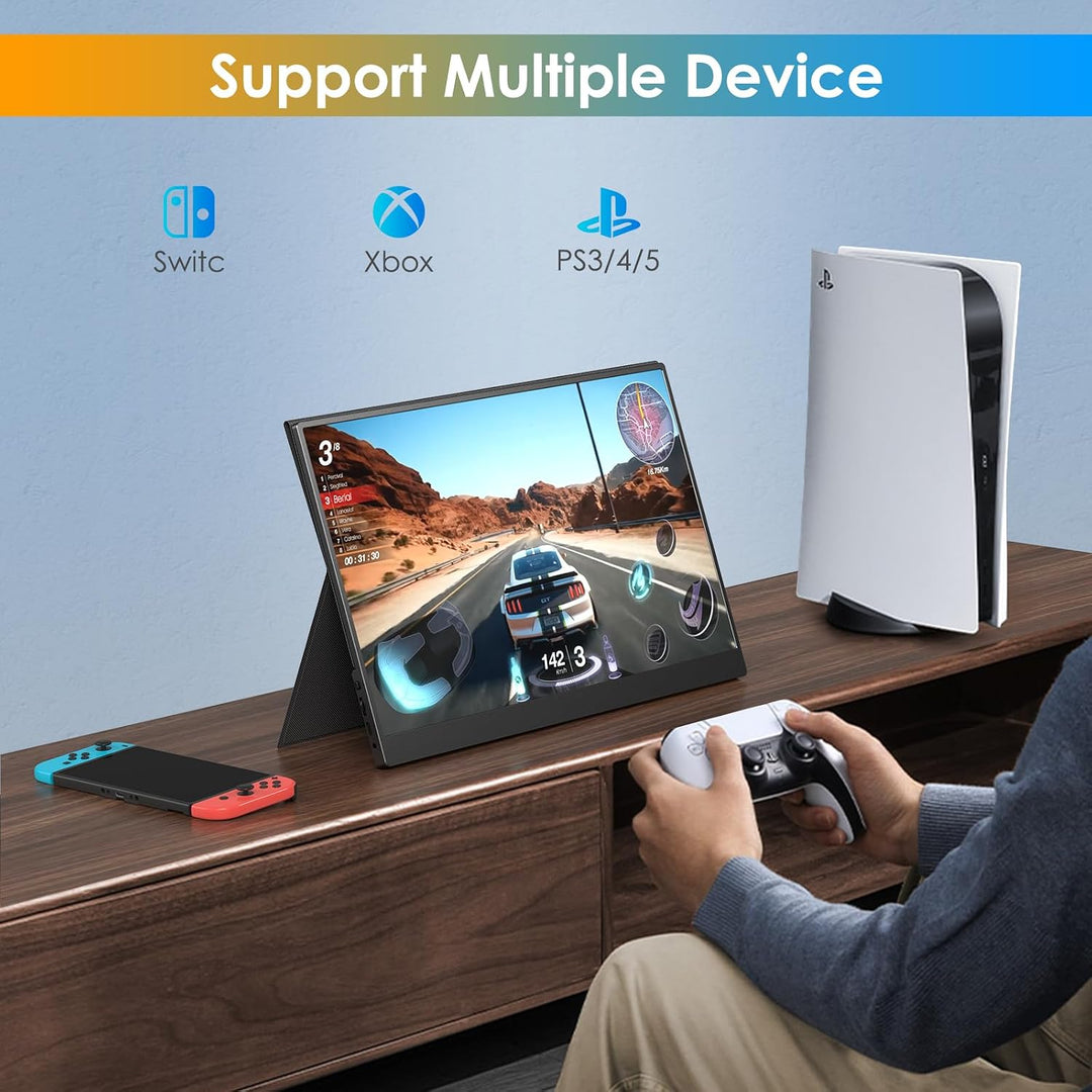 WGK Monitor portátil de borde estrecho de 17.3\u201D 1080P FHD 144H...