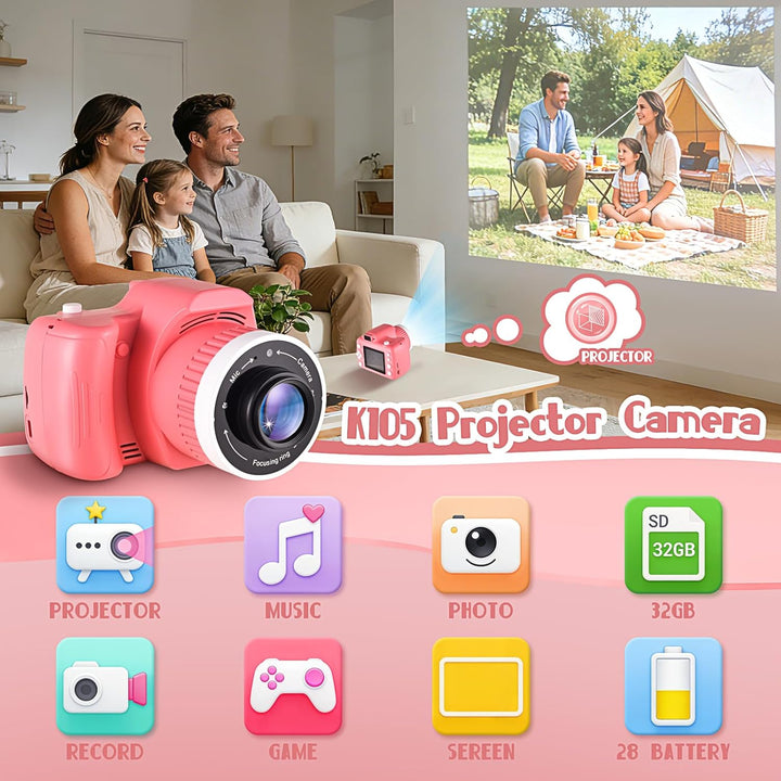 IELJYEQ Cámara digital para niños con videojuegos, cámara digital p...