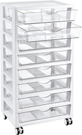 Lámpara Vtopmart - Carrito rodante de 8 niveles con cajones, transparente, plástico