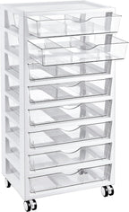 Lámpara Vtopmart - Carrito rodante de 8 niveles con cajones, transparente, plástico