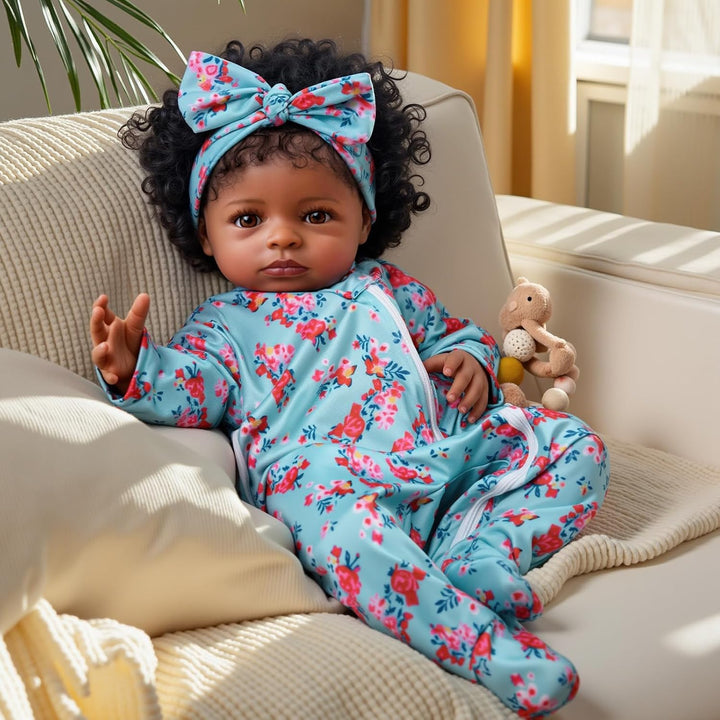 BABESIDE Muñecas realistas de bebé recién nacidas para niñas negras...