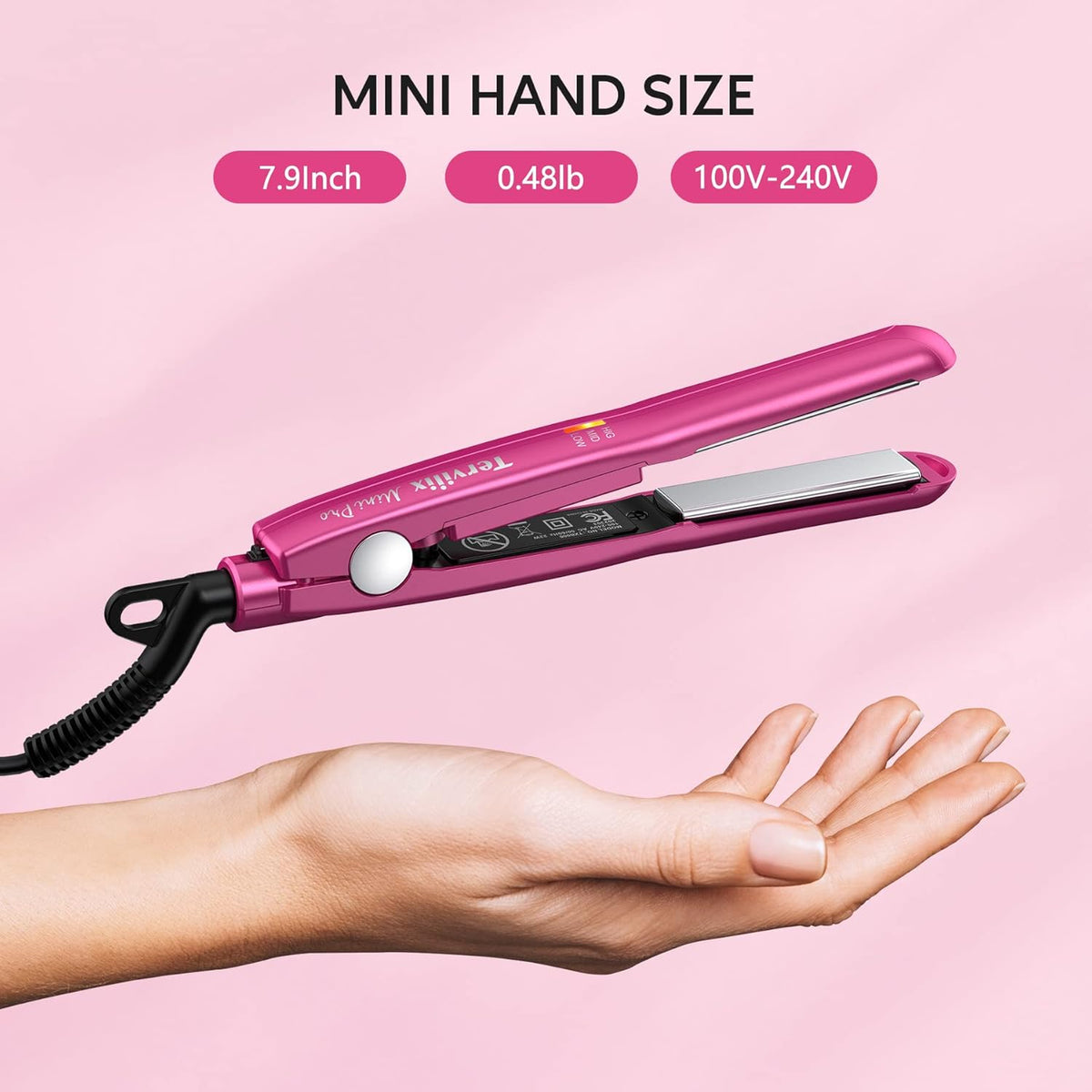 Terviiix Mini plancha alisadora de temperatura ajustable, mini alis...