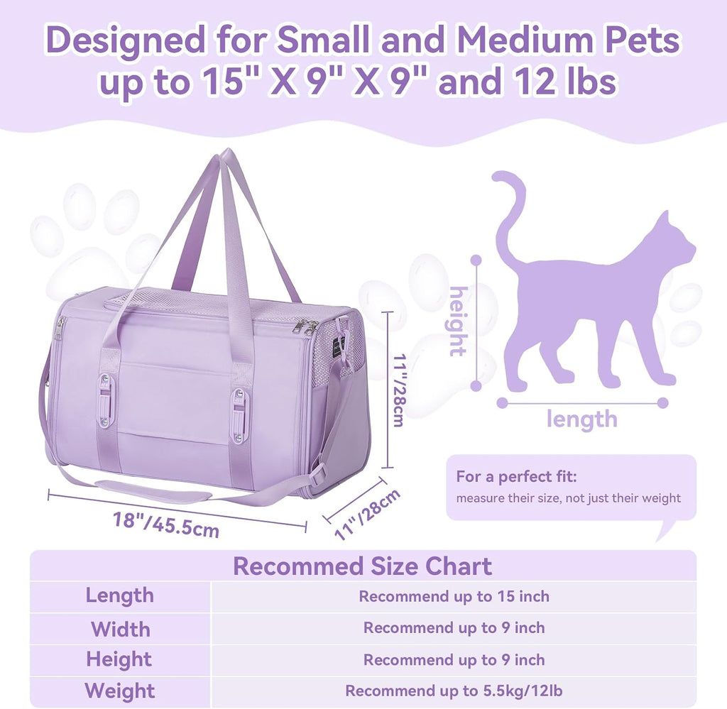 PETSFIT Transportador de gatos suave con hebillas de seguridad patentadas