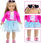 American - Juego de ropa y accesorios de maquillaje para muñecas de 18
