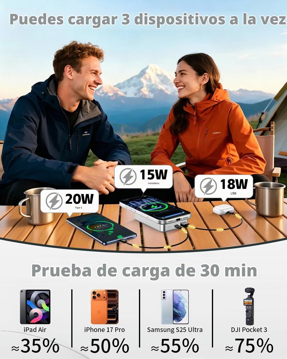 ZIKIHAA Banco de energía magnético de 26800 mAh para cargador portá...