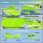 CKYSCHN WLtoys A310 Avión RC Brushless, Christen Eagle II Biplano RC 4CH