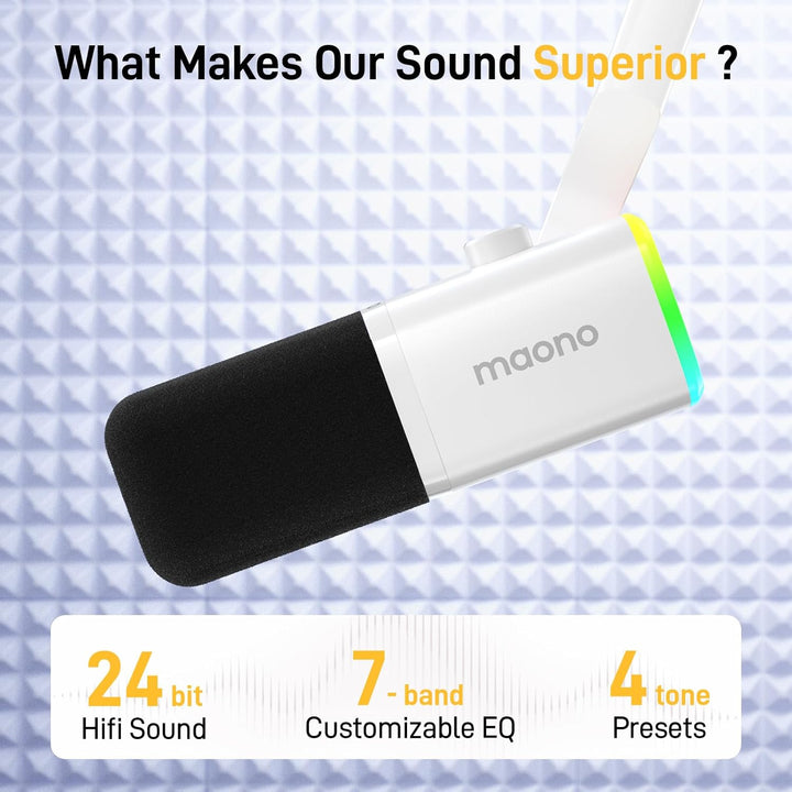 MAONO - Micrófono dinámico para juegos Micrófono dinámico USB\/XLR...
