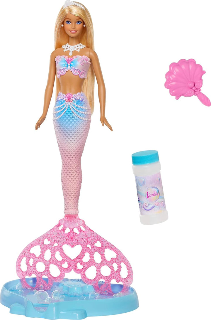 Barbie Muñeca de sirena Bubble Sparkle con función y