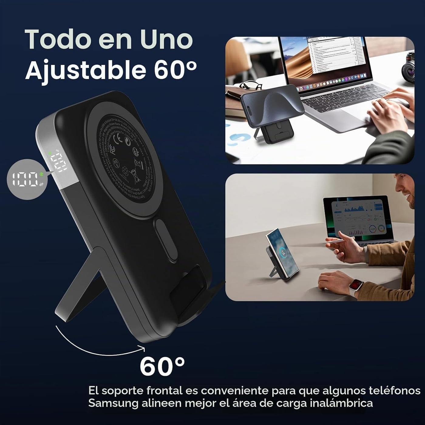 NOBIS Banco magnético de la energía 22.5W 10000mAh cargador portáti...
