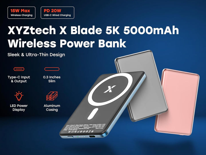 XYZtech X Blade 5K Slim Banco de Energía Magnético - 5000 mAh - Car...