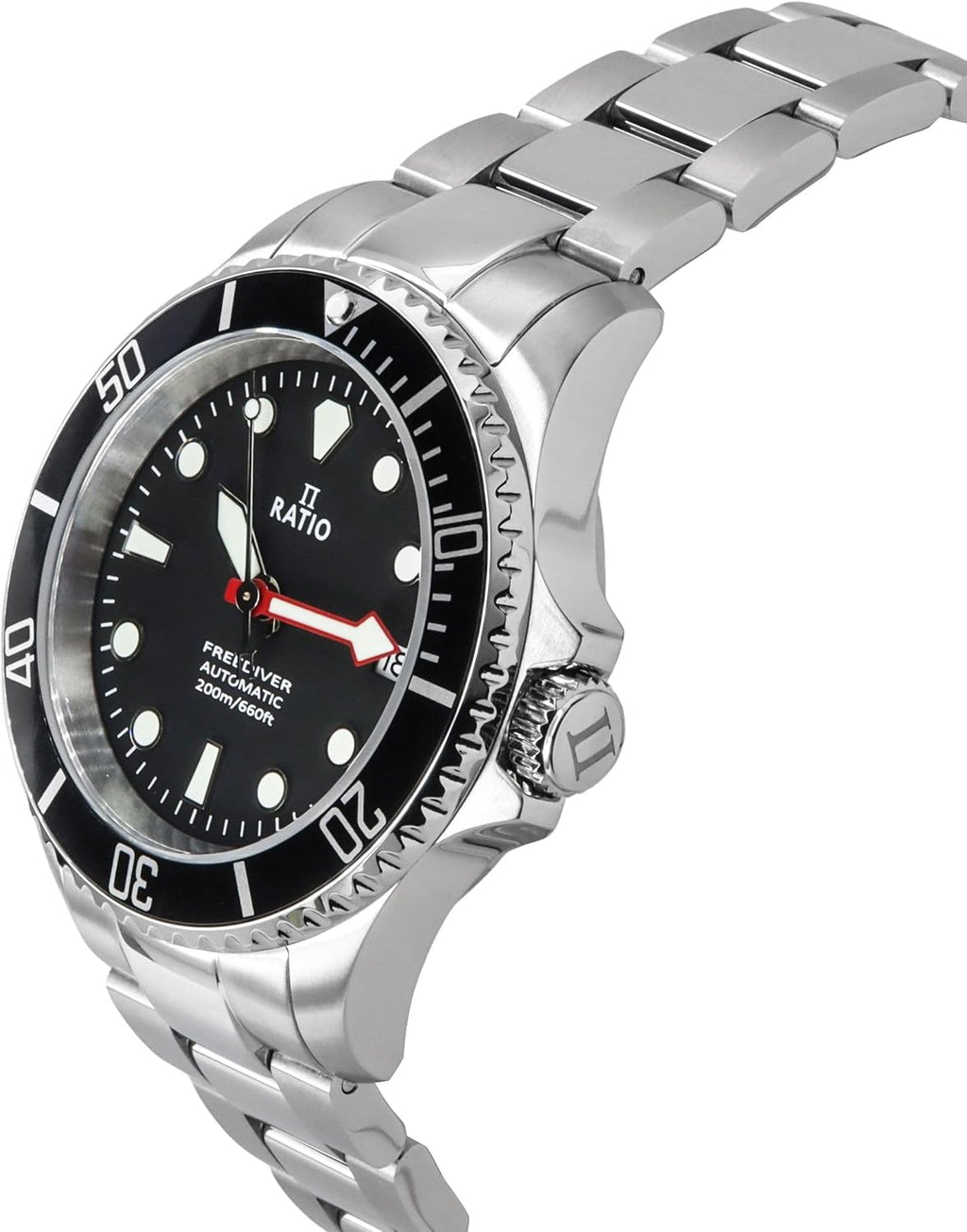 RATIO FreeDiver Reloj de Buceo de Cristal Zafiro Movimiento Automático Japonés Reloj de Buceo 200m Resistente al Agua Reloj de Buceo