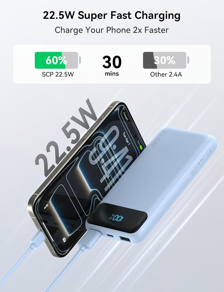 Cargador portátil, batería de carga rápida de 10000 mAh 22.5 W con...