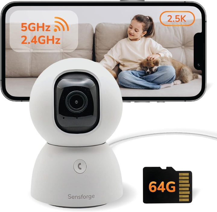 SensForge Cámara de seguridad domo panorámica para interiores de 2....