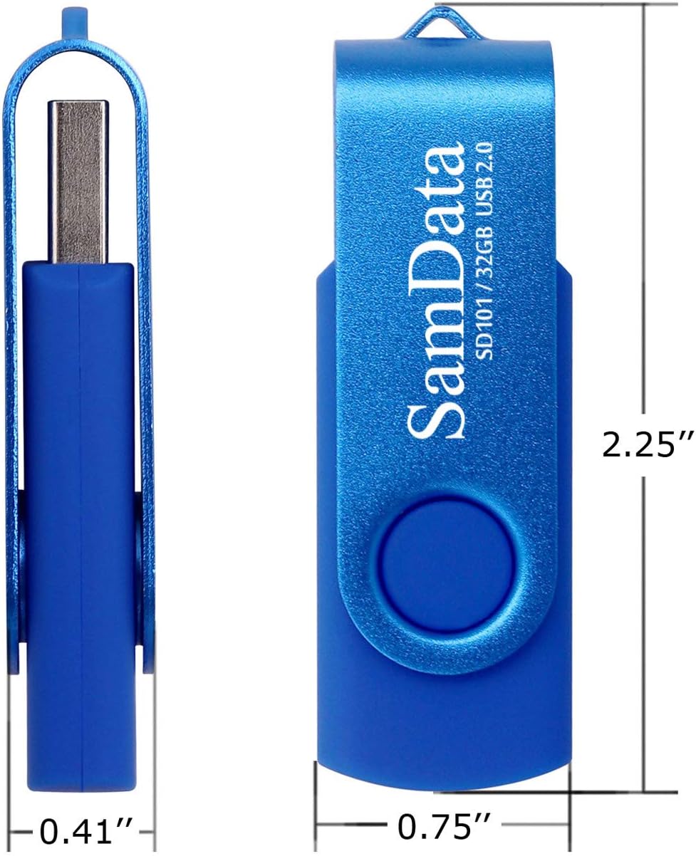SamData - Unidades flash USB de 32 GB, paquete de 5 unidades, con l...