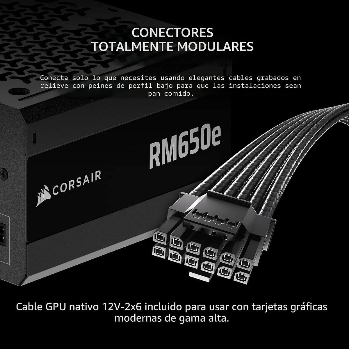 CORSAIR RM650e ATX 3.1 PCIe 5.1 Ready Fuente de alimentación comple...