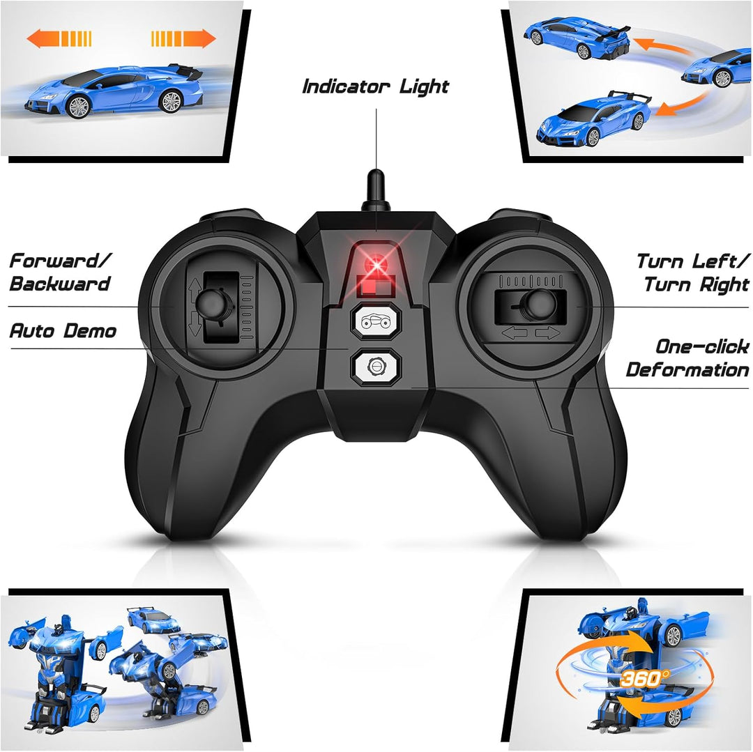 Qumcou Auto de control remoto de transformación, autos RC para niño...