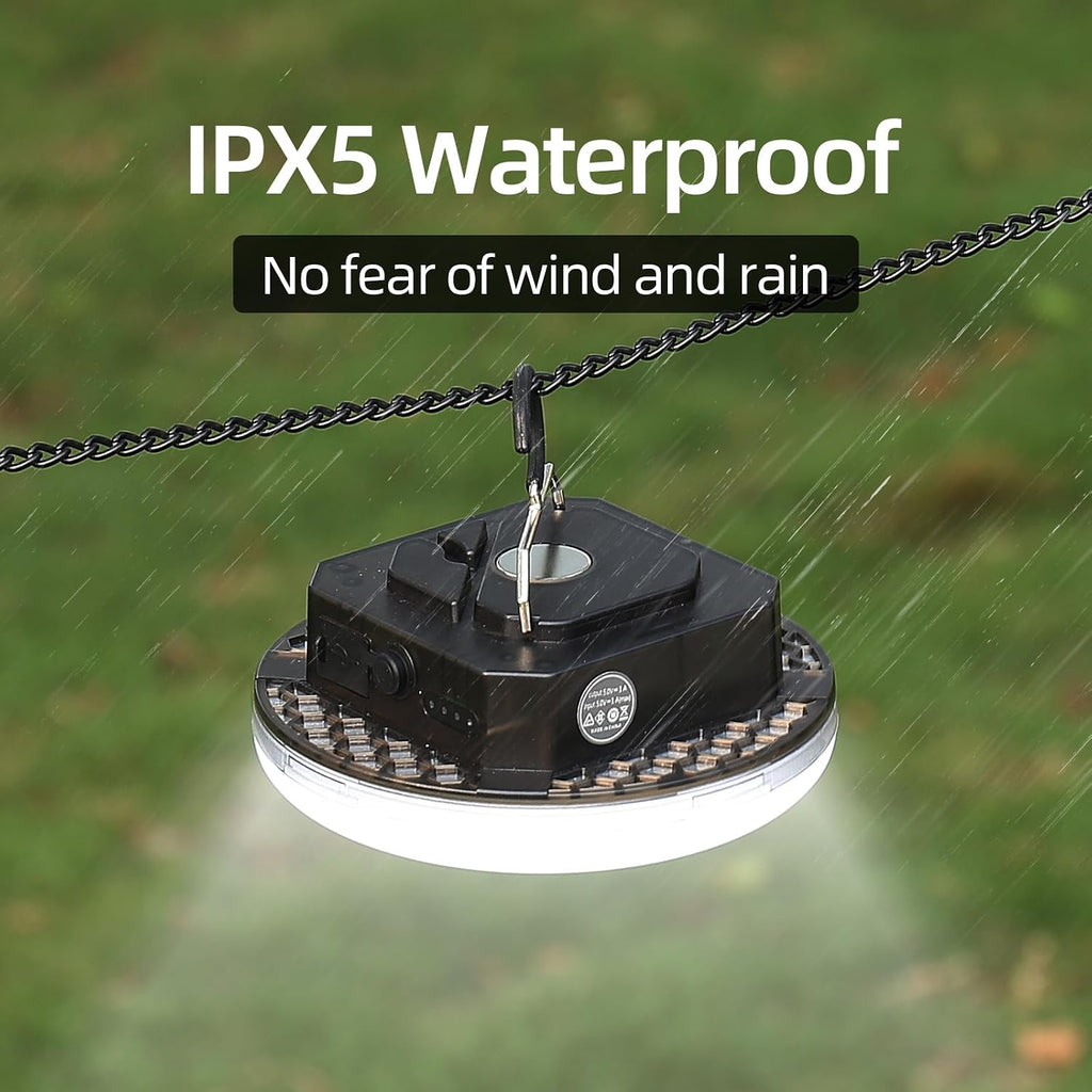 Lámpara Linternas de camping LED transparentes portátiles recargables, luz impermeable para exteriores con 5000 lm, linternas colgantes súper brillantes para carpas, toldos y emergencias al aire libre
