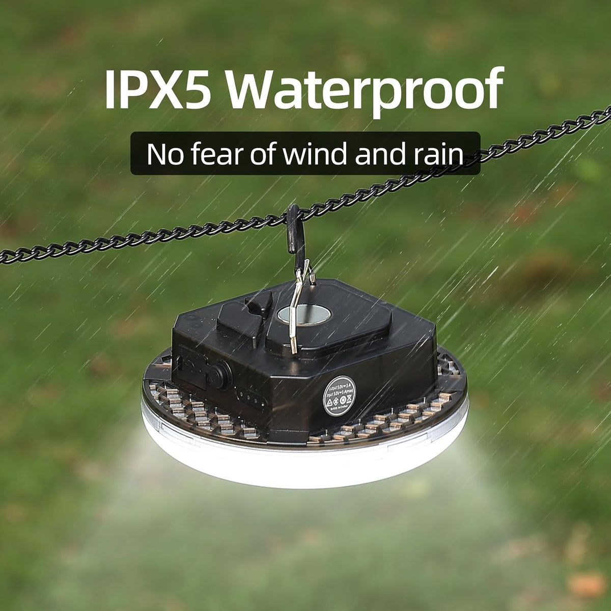 Lámpara Linternas de camping LED transparentes portátiles recargables, luz impermeable para exteriores con 5000 lm, linternas colgantes súper brillantes para carpas, toldos y emergencias al aire libre