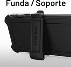 OtterBox Funda para iPhone 14 y iPhone 13 Defender Series - Negro, resistente y duradera, con protección de puerto, incluye soporte de clip para funda