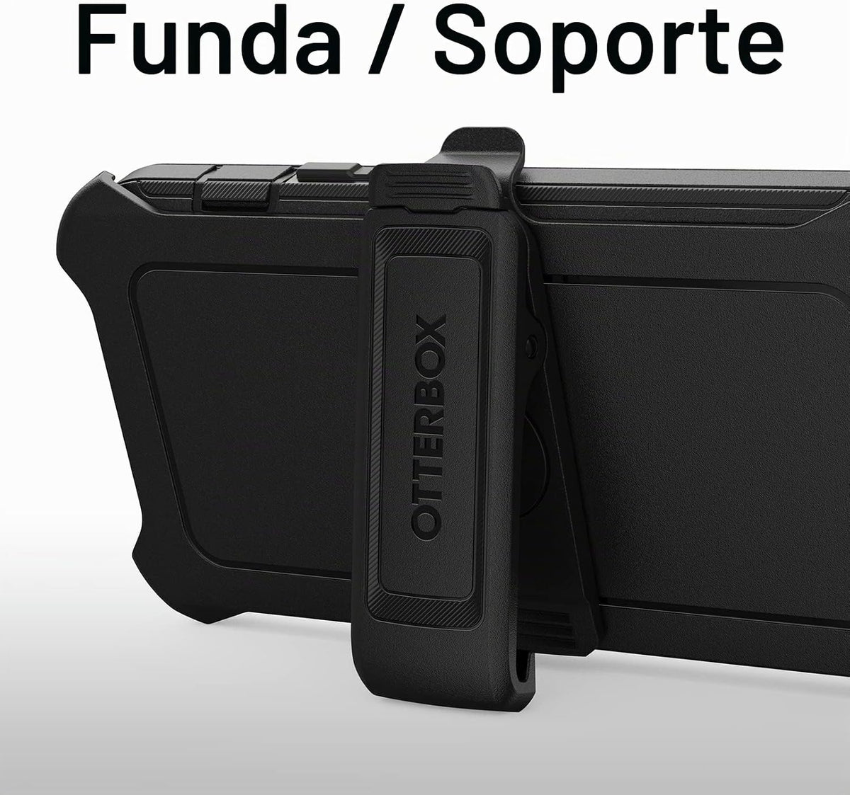 OtterBox Funda para iPhone 14 y iPhone 13 Defender Series - Negro, resistente y duradera, con protección de puerto, incluye soporte de clip para funda
