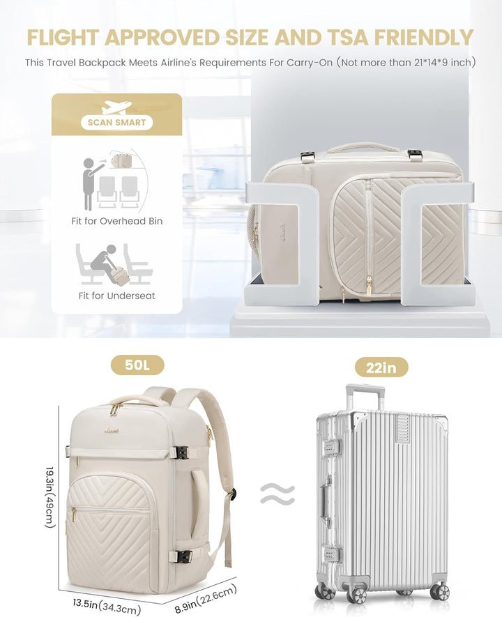 LOVEVOOK Mochila de viaje grande para mujer, mochila de mano TSA pa...