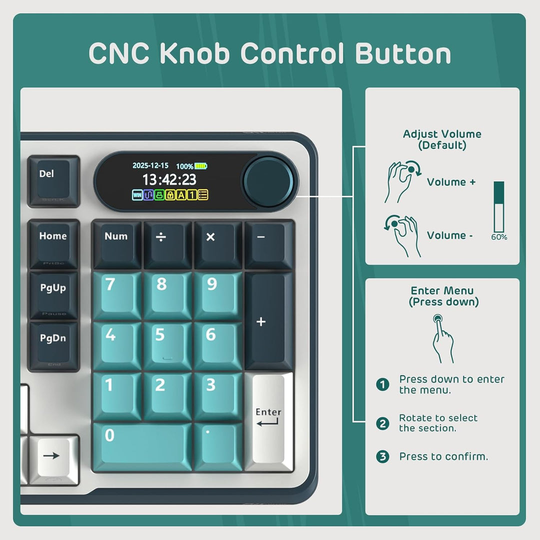 RK ROYAL KLUDGE S98 Teclado mecánico con pantalla inteligente y per...