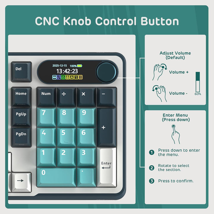 RK ROYAL KLUDGE S98 Teclado mecánico con pantalla inteligente y per...