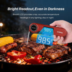 Termómetro digital recargable para carne, GrillBliss USB-C recargable con lectura rápida de 0.5 segundos y precisión de ± 0.5 ℉, pantalla LCD VA, termómetro de cocina para barbacoa