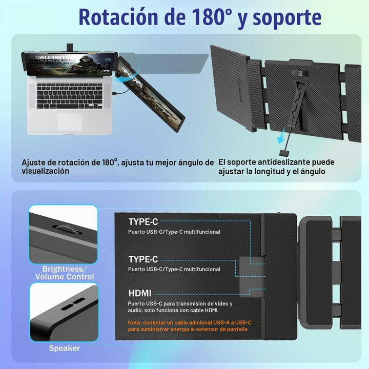 KEFEYA Extensor de Pantalla para Laptop, Extensión de Monitor Portá...