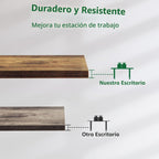 Lámpara Agilestic - Escritorio eléctrico de altura ajustable de 63 pulgadas, marrón rústico