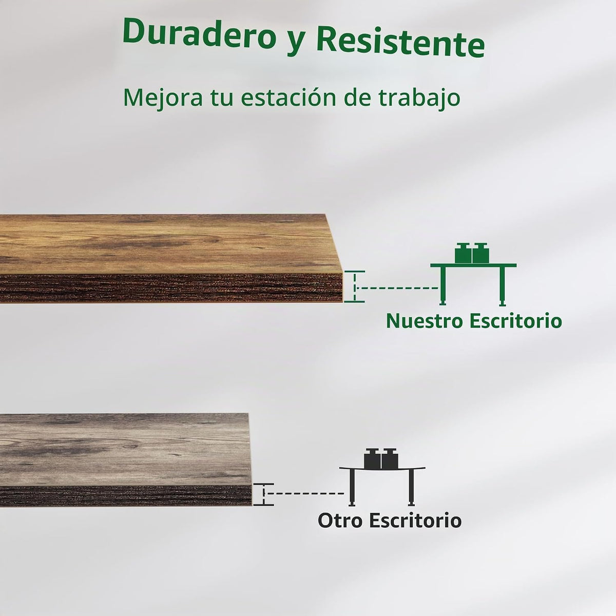Lámpara Agilestic - Escritorio eléctrico de altura ajustable de 63 pulgadas, marrón rústico