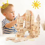 75 piezas de bloques de castillo de madera medievales caballeros princesas castillo de madera bloques de construcción para niños y niñas